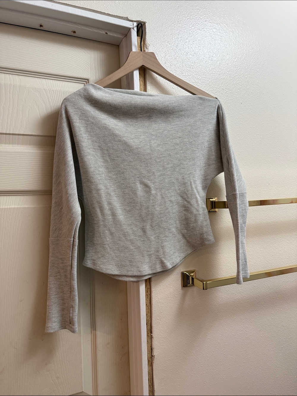 Free People Heather Gray Boatneck Pullover
